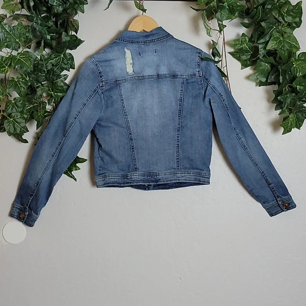 REFUGE Distressed Jean Trucker Jacket  M